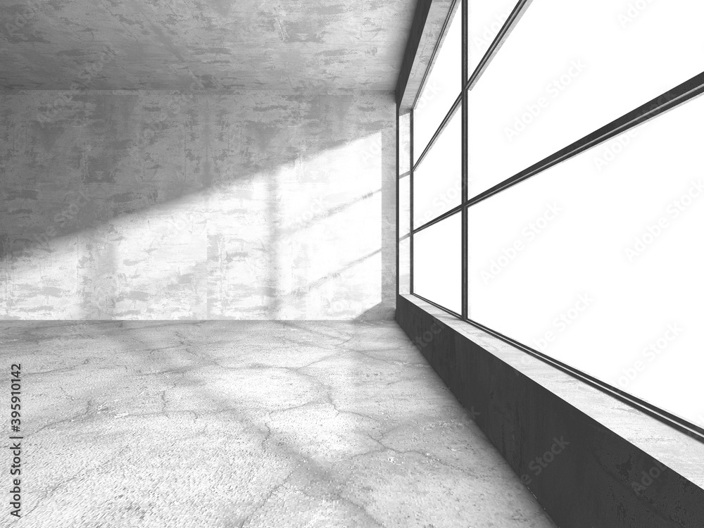Dark Concrete Wall Architecture. Empty Room Dark Concrete Wall Architecture. Empty Room