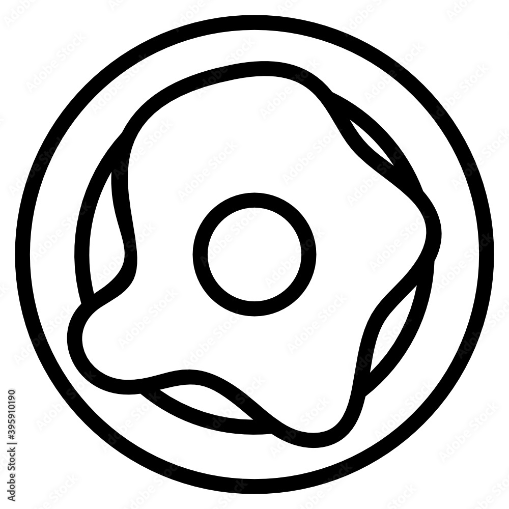 Morning breakfast item, flat icon of fried egg
Morning breakfast item, flat icon of fried egg