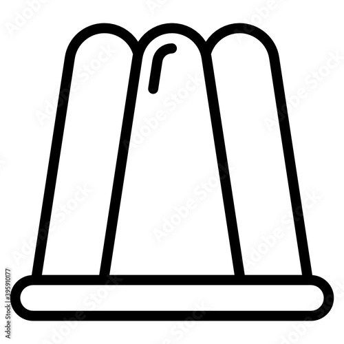 
Sweet gelatin dessert, flat icon of jelly  

