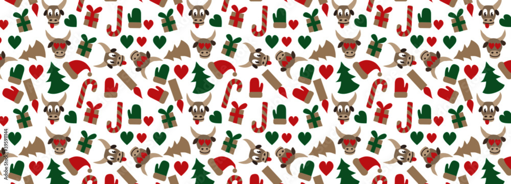 new year pattern with bulls and other new year pattern with bulls and other