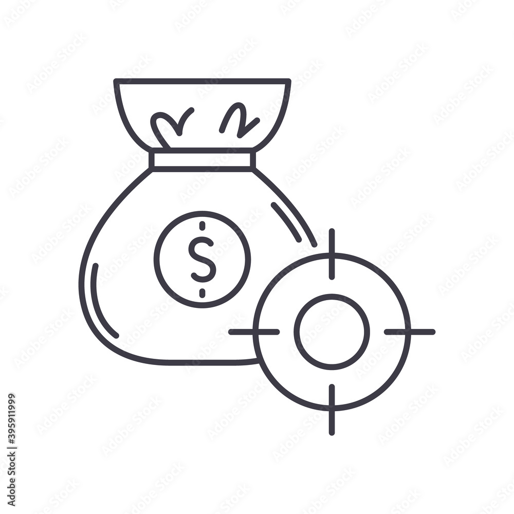 Fundraising icon, linear isolated illustration, thin line vector, web design sign, outline concept symbol with editable stroke on white background. Fundraising icon, linear isolated illustration, thin line vector, web design sign, outline concept symbol with editable stroke on white background.