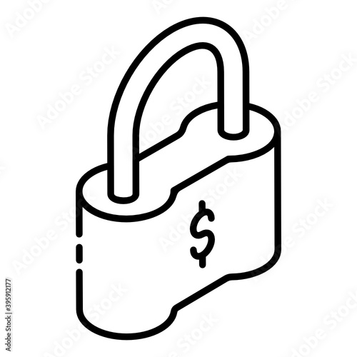 
Financial security in glyph isometric icon, protection key 
