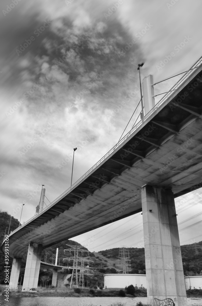 Naklejka premium bridge over the river