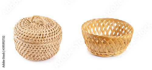 Wicker basket an isolated on white background
