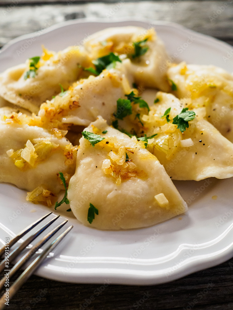 Dumplings - cheese noodles with onion
