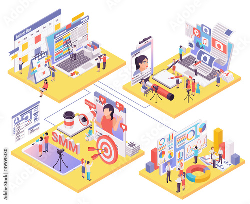 Blogging Vlogging Isometric Compositions