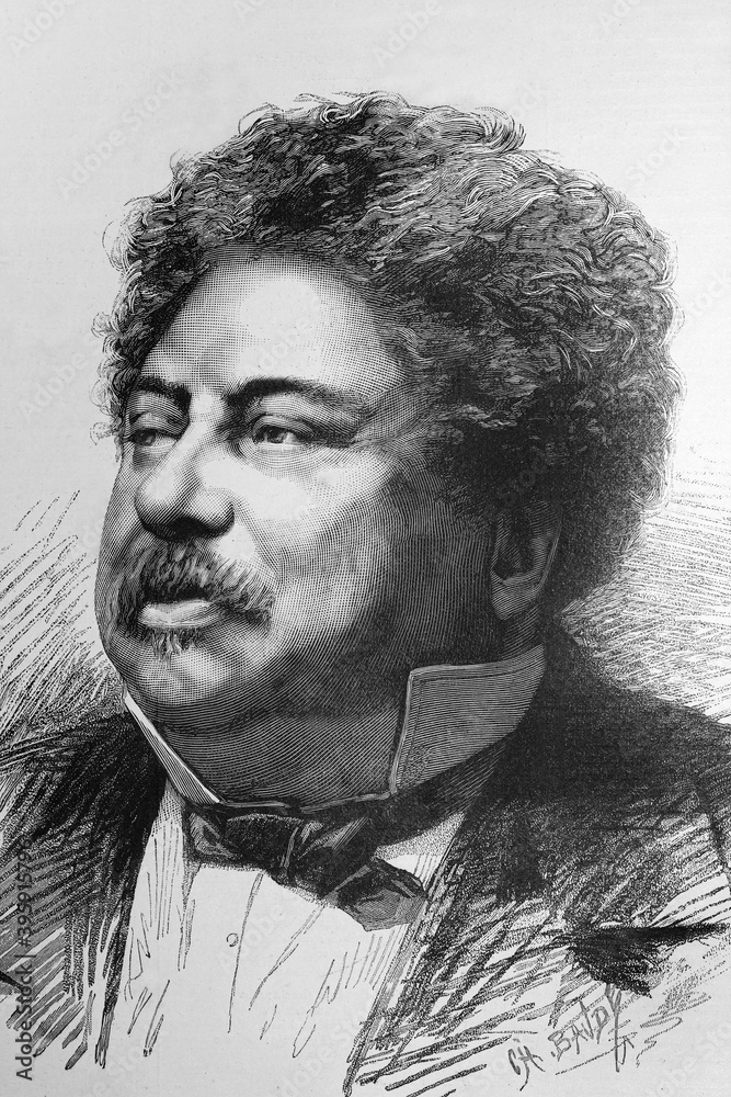 Obraz premium Alexandre Dumas Davy de la Pailleterie, father .French Novelist , writer and playwright. 1802-1870. Antique illustration. 1884.