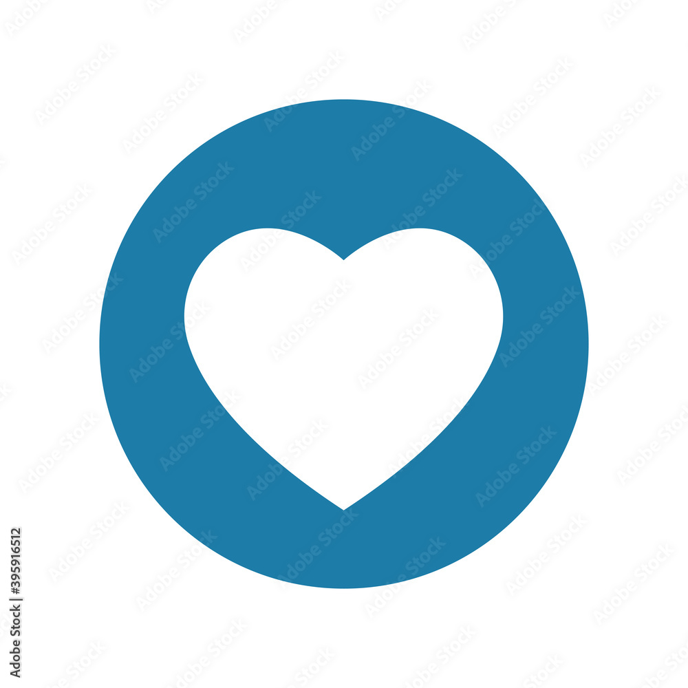 Flat heart icon isolated on white background Flat heart icon isolated on white background