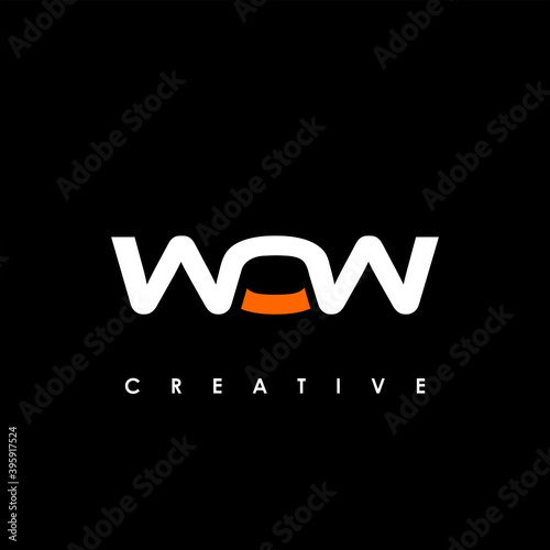 WOW Letter Initial Logo Design Template Vector Illustration