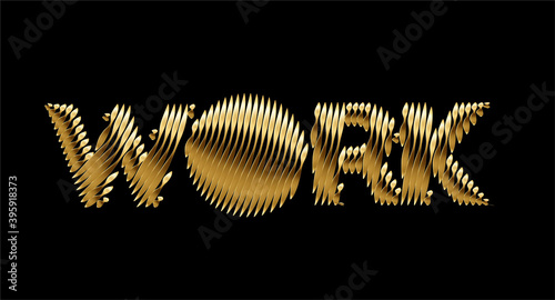 Gold Work Text Made Modern Trendy Design Template . Vector design