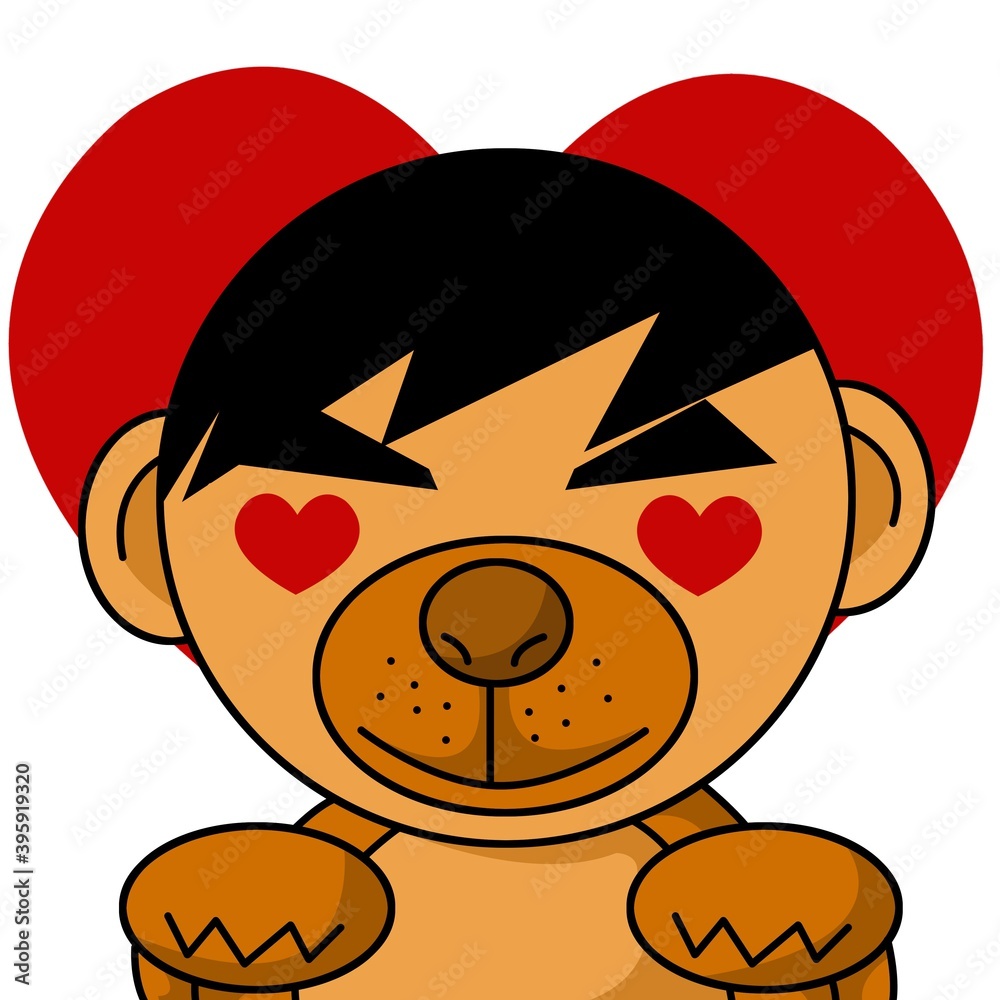 Obraz premium cute heart cartoon
