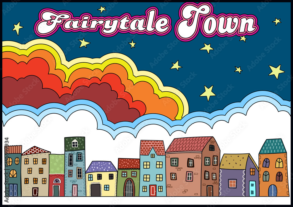 Fairytale Town Psychedelic Art Fairy Houses