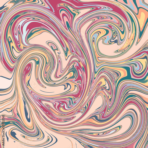 Abstract marble decoration, texture, aqua marble motifs. Various colors. Hand drawn vector background. Woven, cloth, wrap. Water ink painting