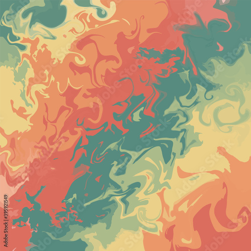 Abstract marble decoration, texture, aqua marble motifs. Various colors. Hand drawn vector background. Woven, cloth, wrap. Water ink painting