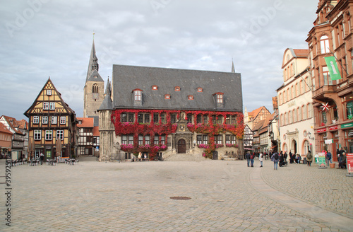 Der Rathausplatz in Quedlinburg