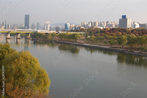 Landscape of Han river, Seoul in autumn. © bong