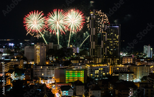 firework festival in Pattaya Thailand Asia