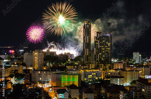 firework festival in Pattaya Thailand Asia © Willi