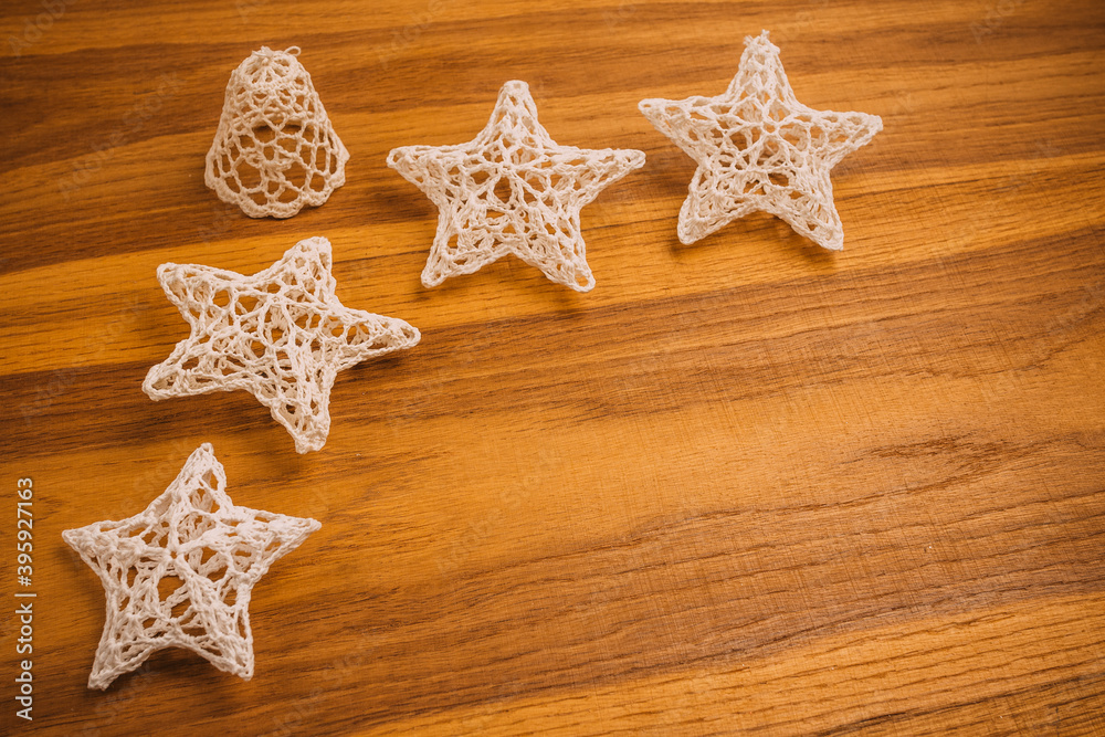 traditional Christmas tree decorations made of crochet yarn, christmas, handmade traditional Christmas tree decorations made of crochet yarn, christmas, handmade