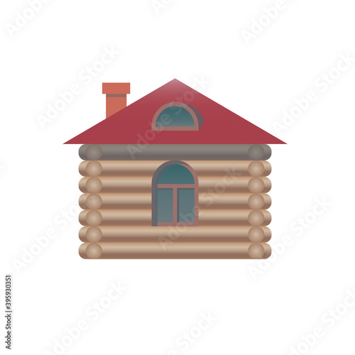 Wood log house icon. Vector illustration EPS 10