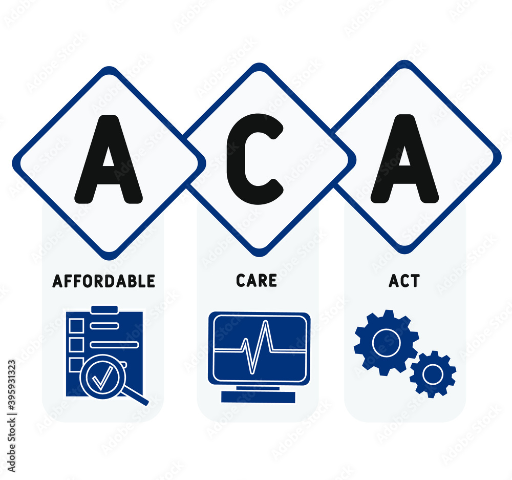 ACA - Affordable Care Act acronym, medical concept. word lettering typography design illustration with line icons and ornaments. Internet web site promotion concept vector layout. ACA - Affordable Care Act acronym, medical concept. word lettering typography design illustration with line icons and ornaments. Internet web site promotion concept vector layout.