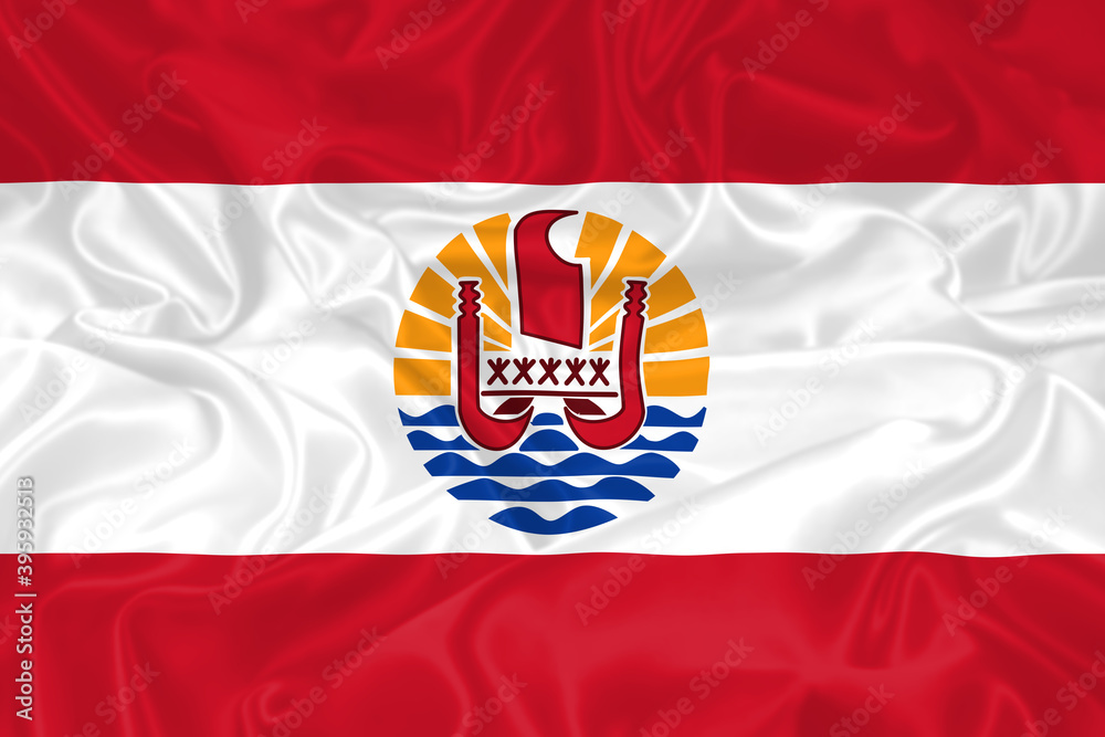 French Polynesia Flag waving. National flag of French Polynesia with waves and wind. Official colors and proportion. Polynesian Flag French Polynesia Flag waving. National flag of French Polynesia with waves and wind. Official colors and proportion. Polynesian Flag