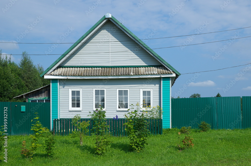 Wooden house in the village. Tver region, Russia Wooden house in the village. Tver region, Russia