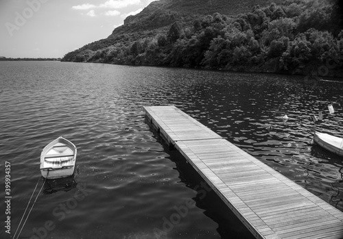 Pier with bounded boat