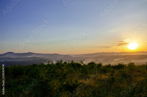 sunset in the mountains