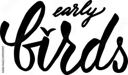 early birds brush lettering vector on-line courses phrase
