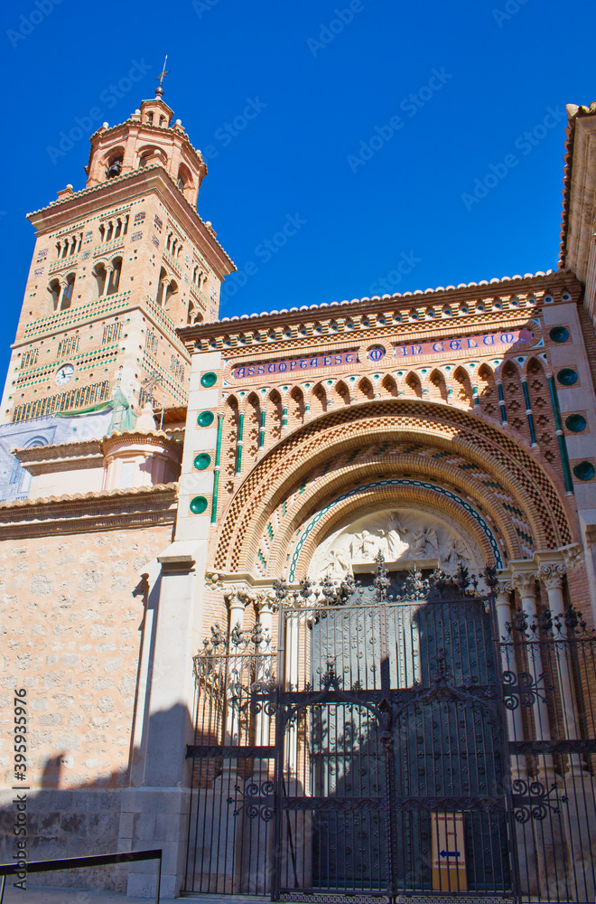 Neomudejar style cover and bell tower of Teruel Cathedral, Spain