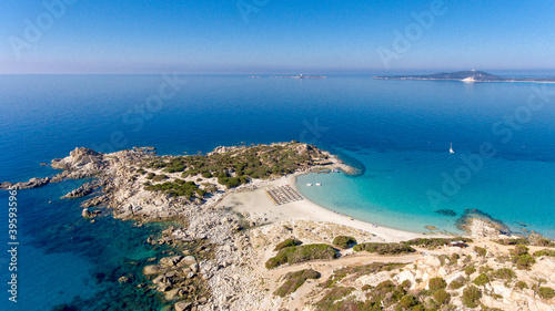 aerial view of Punta Molentis beach in Villasimius © fabiano goremecaddeo