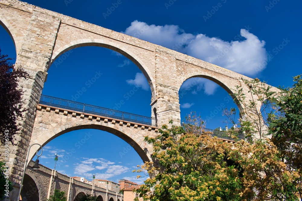 Medieval aqueduct of the Arches in the city of Teruel. 16th century