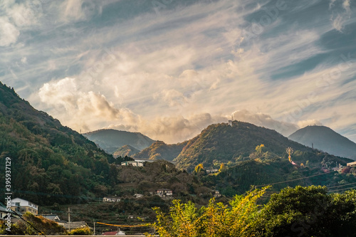 landscape in the morning in a mountainous region near Beppu city, Japan © PHAT