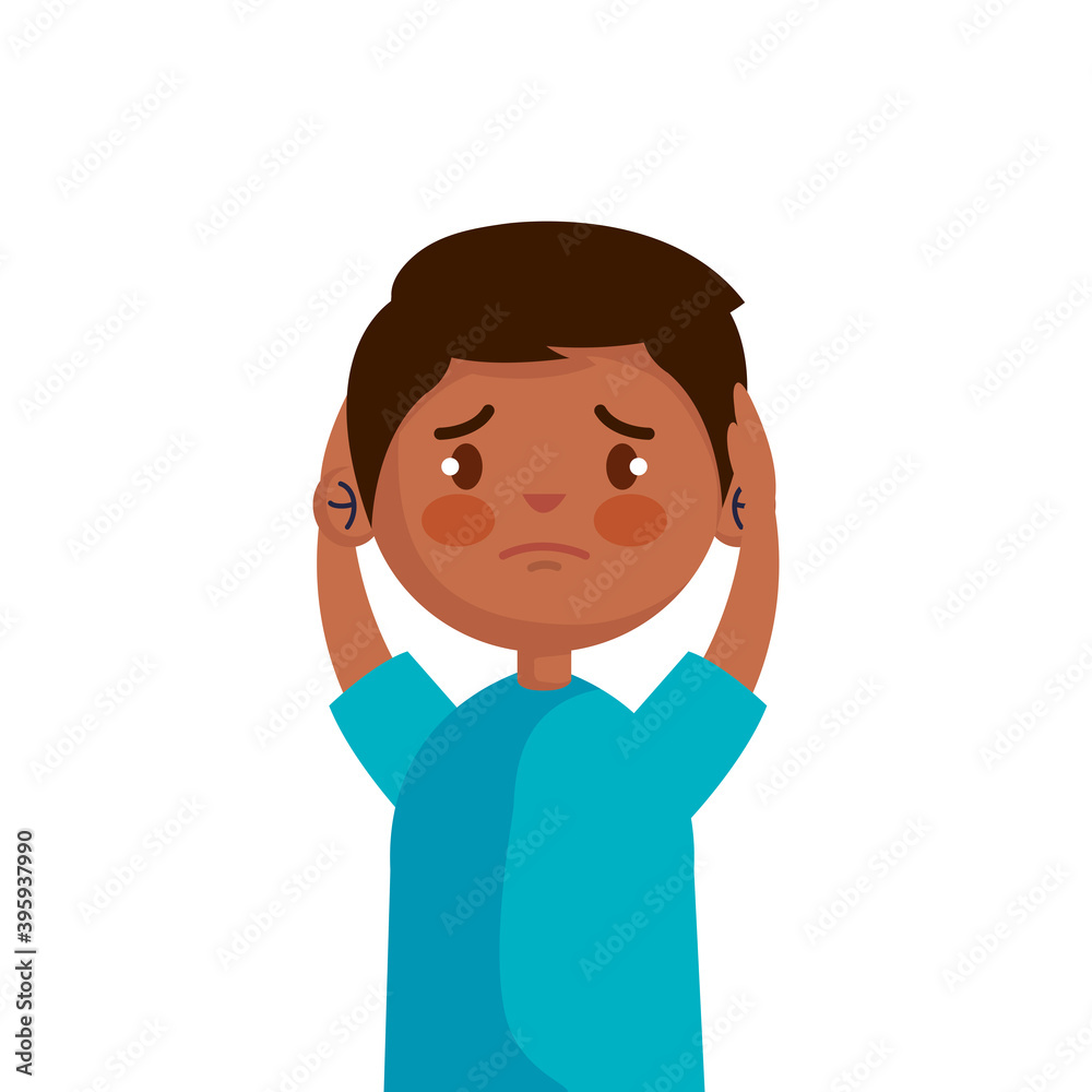 stop bullying and sad boy kid design, violence victim bully and social theme Vector illustration