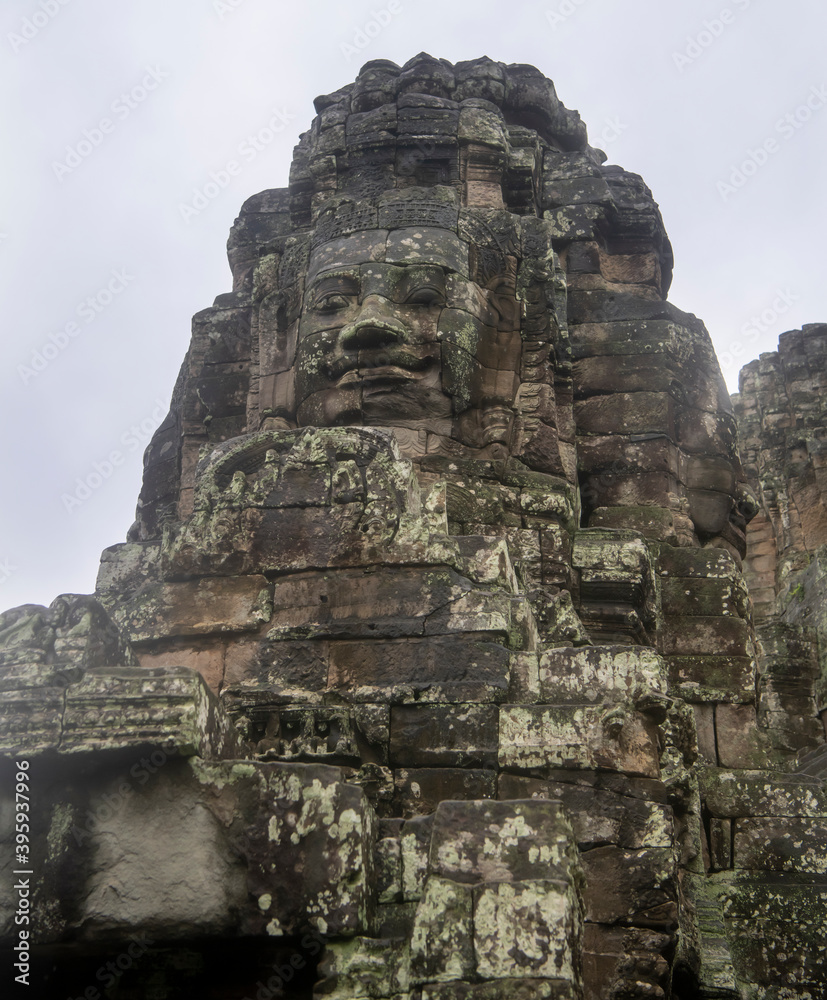  Bayon the central temple of Angkor Thom, late 12th century. It rains in the rainy season. (Cambodia, 04.10. 2019)