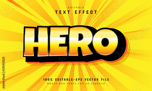 Hero text effect, cartoon style design photo