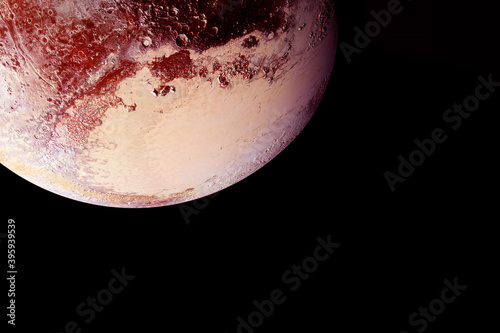 Planet Pluto on a black background. Elements of this image furnished by NASA photo