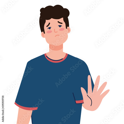 stop bullying and sad boy kid design, violence victim bully and social theme Vector illustration