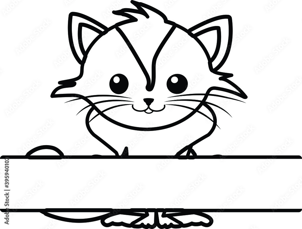 Obraz premium Split Gorgeous Cat Vector Illustration