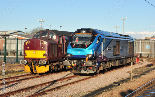 Classes 37 and 68 diesel locomotives at York