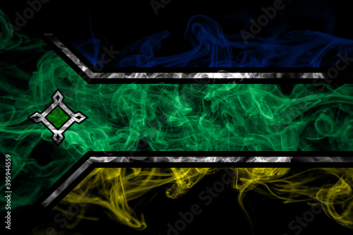 Brazil, Brazilian, Amapa smoke flag isolated on black background photo