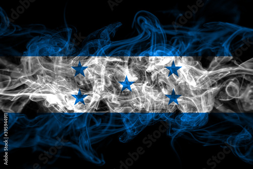 Honduras, Honduran smoke flag isolated on black background