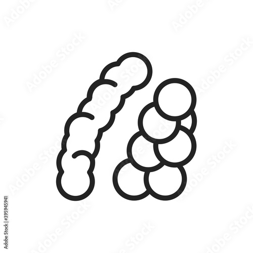 Bacteria streptococci black line icon. Vector illustration