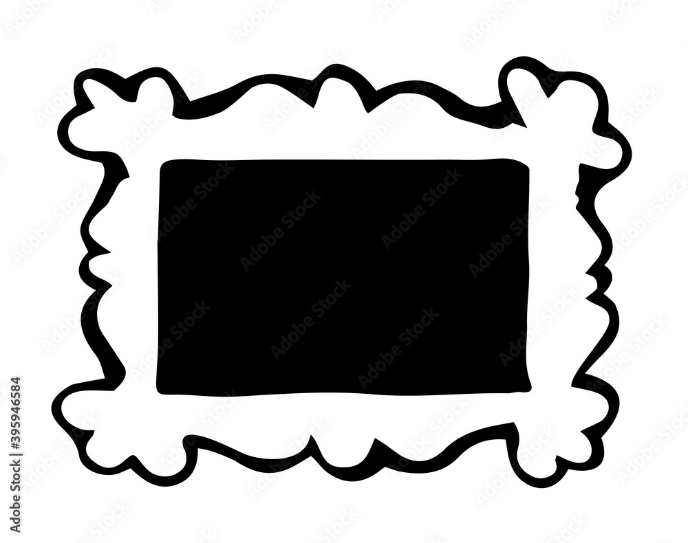 Fototapeta premium Framed mirror. Vector drawing icon