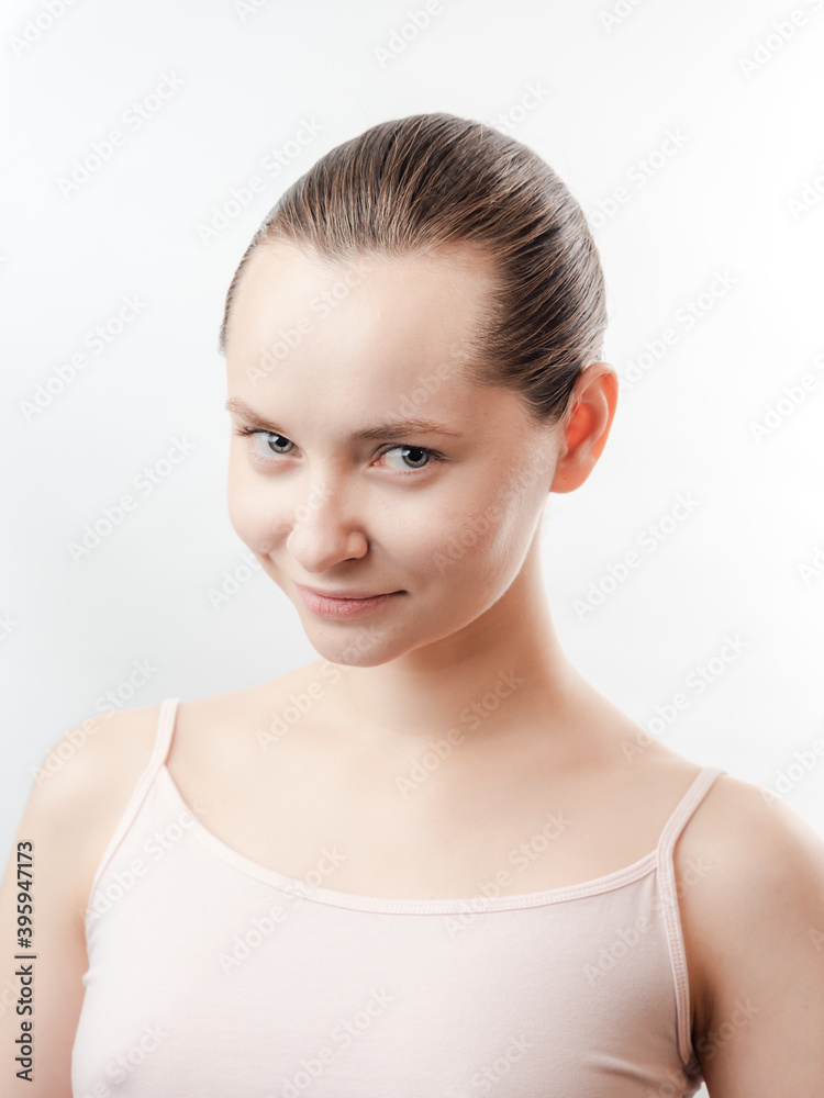 Beautiful Young Woman with Clean Fresh Skin look away .Girl beauty face care. Facial treatment . Cosmetology Beautiful Young Woman with Clean Fresh Skin look away .Girl beauty face care. Facial treatment . Cosmetology