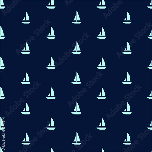 Pattern of a sailing boat. Minimalist image.