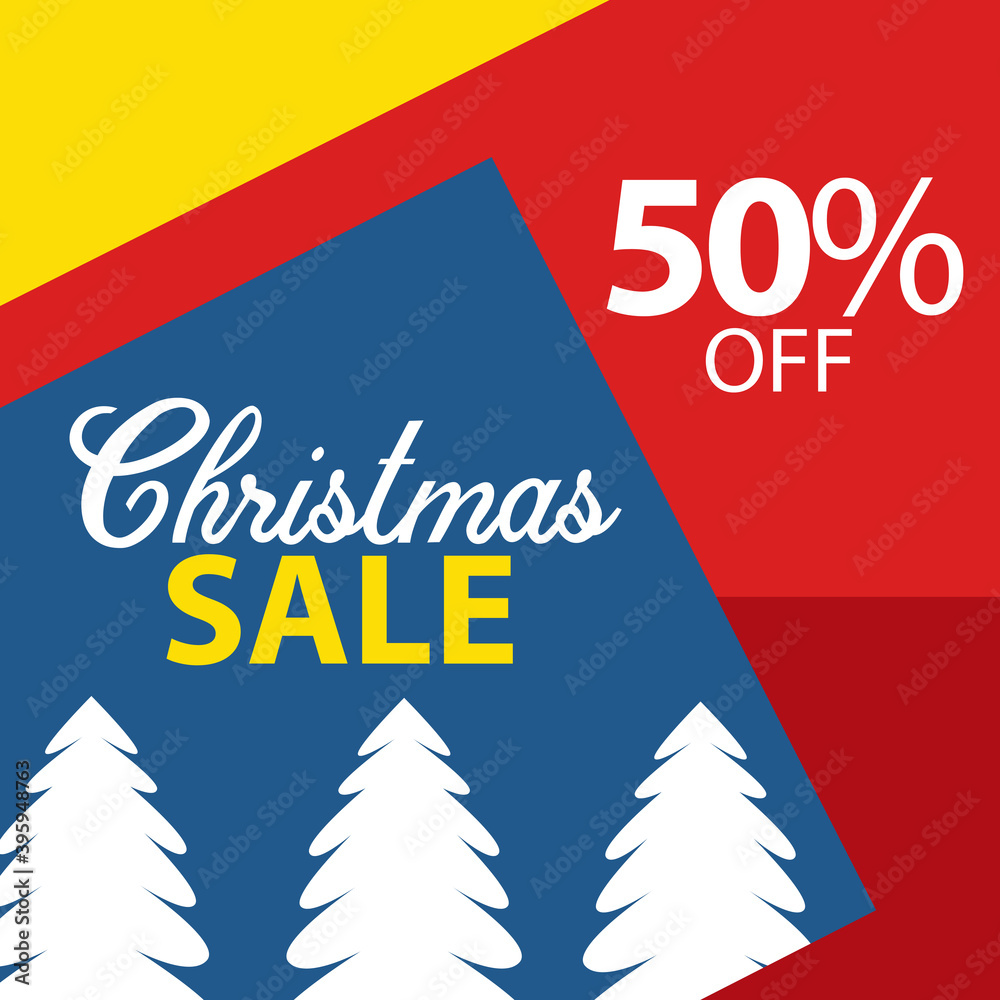 Christmas Sale 50% off Label Discount Vector Template Design Illustration