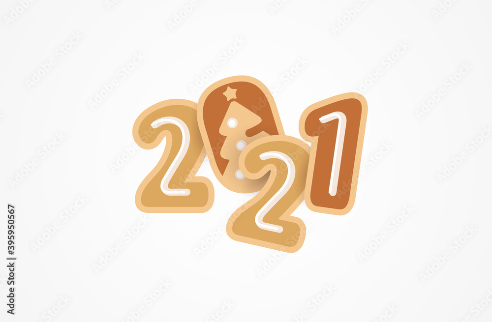 2021 Happy New Year logo text biscuit. 2021 Happy New Year logo text biscuit.