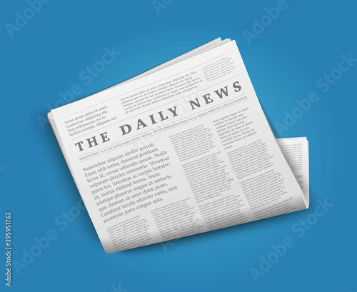 Vector realistic newspaper on transparent background.